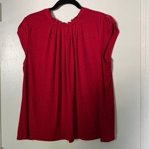 Red cap sleeve blouse